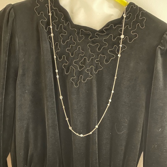 Silpada Necklace 925 Sterling Silver Cubic Zirconia CZ Station Chain 32in Long - Picture 3 of 9